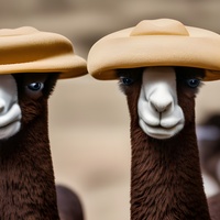 Lamas mit Hüten