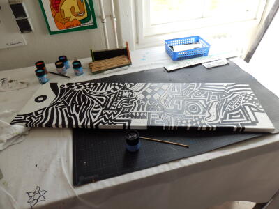 Kunstwerk in Arbeit